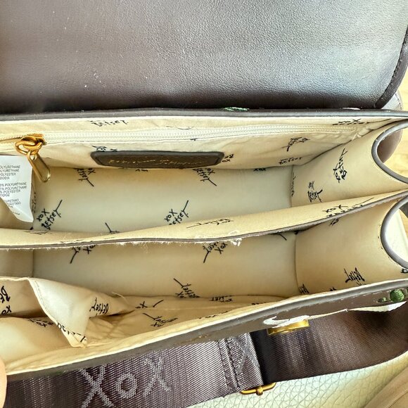 NWT BETSEY JOHNSON XOMYLO SATCHEL CROSSBODY BAG HORSESHOE KEYRING BROWN - Picture 5 of 6